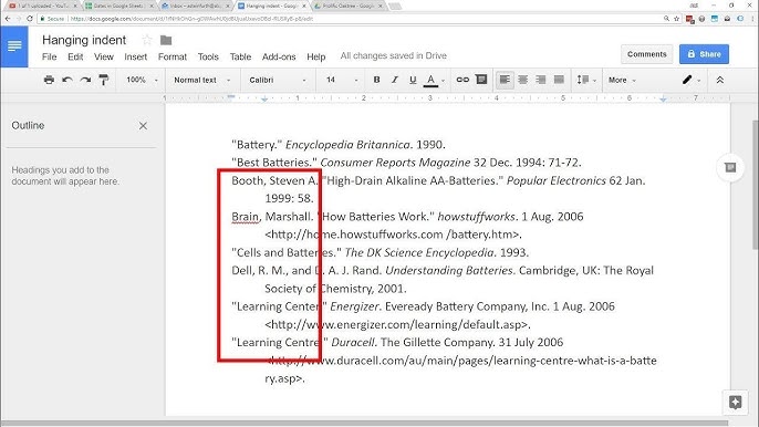 How to Indent Citations on Google Docs