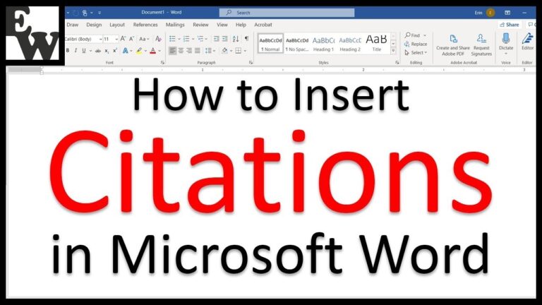 How to Insert Citation in Word