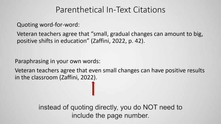 What is Parenthetical Citation